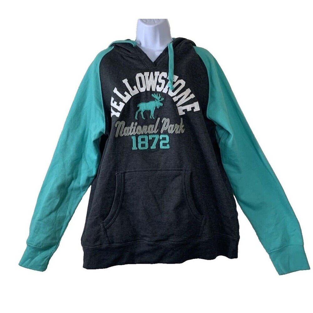 Yellowstone Nat'l Park Hoodie Sweatshirt Kangaroo Pocket Moose 1872 Unisex XXL